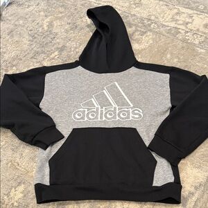 adidas Black and Gray Kids Hoodie 10/12 (M) boys